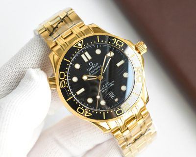 Omega Seamaster 300m 42mm 8800 Movement Blue-Green Two-tone Luminescence Gold Strap Watch